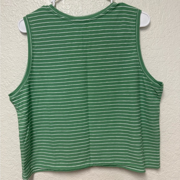 MARINE LAYER Green and White Lydia Textured Striped Tank Top Size XL - Picture 14 of 16